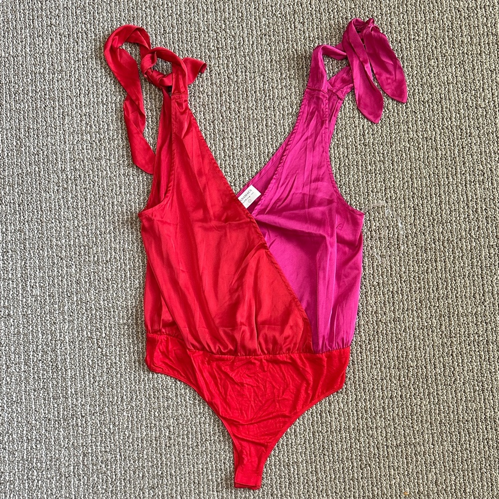 NanaMacs Red and Pink Bodysuit